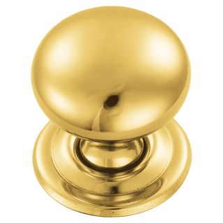 Hollow Victorian Cupboard Knob 1 1/2 Polished Brass 38mm