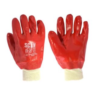 PVC Glove with Knitted Wrist