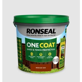Ronseal One Coat Fence Paint 5L MEDIUM OAK