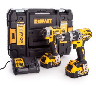 Dewalt 18v Brushless Impact & Combi Twin Pack 2 x 5ah Batts