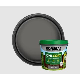 Ronseal One Coat Fence Paint 5L Tub CHARCOAL GREY (38876)