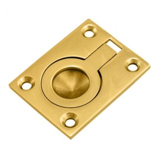 Flush Ring Pull 38mm X 50mm    Polished Brass