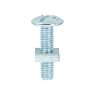 M6 X 25mm Roofing Bolts & Nuts ZP