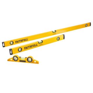 Faithfull 3pce Level Set 1200mm 600mm & 240mm