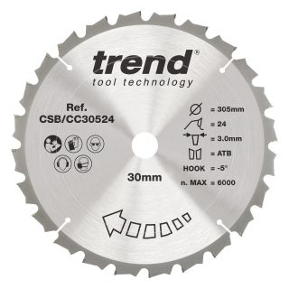 Trend 305mm x 24T x 30mm Bore Cross Cut Blade (Craftpro)