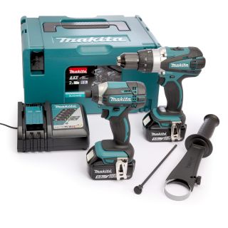 Makita 18v Li-ion Combi &      Impact Twin Pack 2 X 5ah Batts