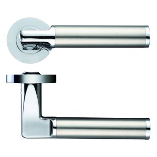 Milan Lever on Rose Satin Chrome/Polished Chrome