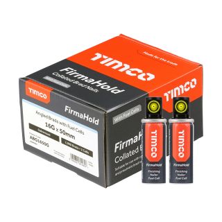 50mm X 16g WITH GAS Box 2000 Angled Brad Nails Galvanised FirmaHold