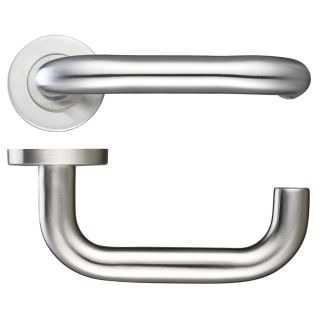 19mm Return to Door Lever on Round Rose S/S Grade 201