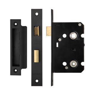 Bathroom Lock 2 1/2 Powder Coated Black