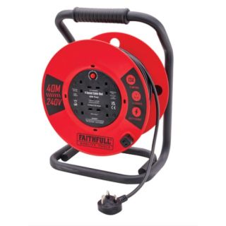 Faithfull 40mtr Heavy Duty Cable Reel 240v