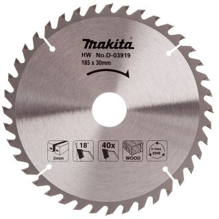 Makita D-03919 185mm X 30mm 40 Tooth Circular Saw Blade
