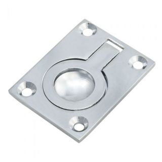 Flush Ring Pull 38mm X 50mm    Chrome Plated