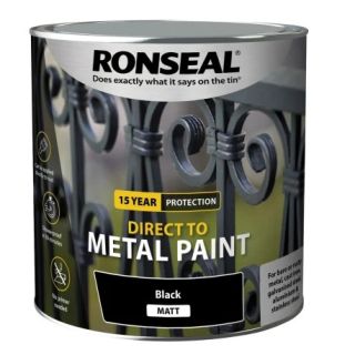 Ronseal Metal Paint 750ml BLACK MATT (39197)