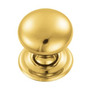 Hollow Victorian Cupboard Knob 1 1/4 Polished Brass 32mm